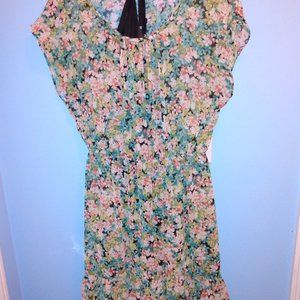 size 10p green and coral floral print